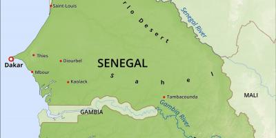 Mapa fizyczna mapa Senegalu