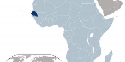 Mapa lokalizacji Senegal na świat