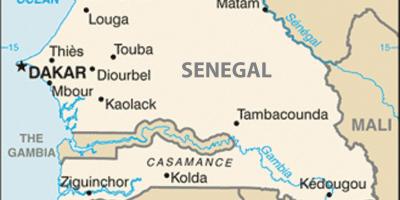 Mapa Senegalu i innych krajów